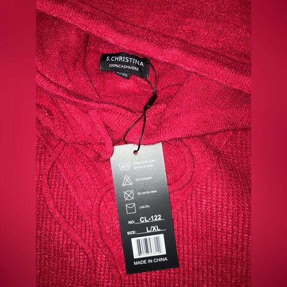 S.Christina Maroon/Red Cashmere Hoodie - Picture 6 of 8